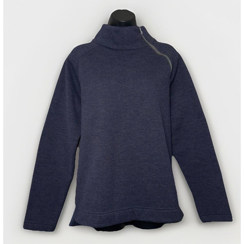 Ariat Shoulder Zip Asymmetrical Women Medium Blue Long Sleeve Preppy Equestrian
